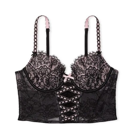 Victoria’s Secret MEDIUM (DD) Dream Angels Lightly Lined Ribbon Slot Bra Top - Picture 10 of 11